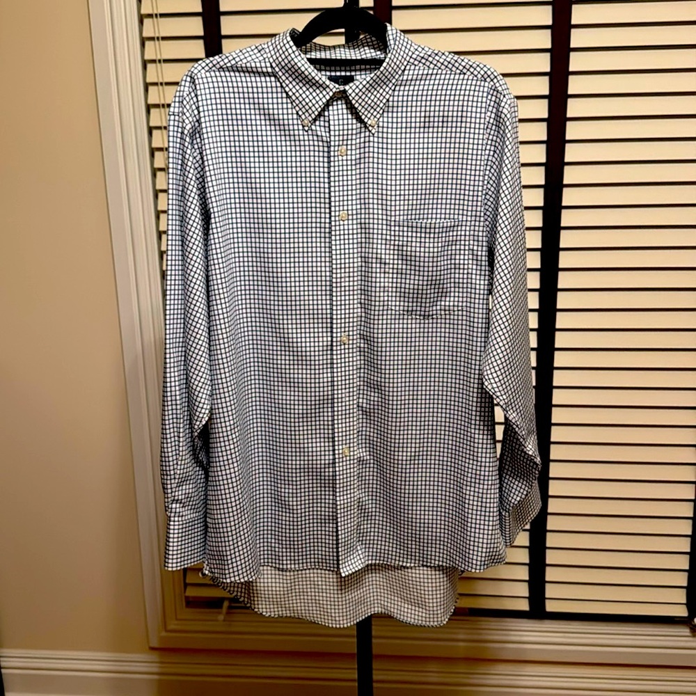 Chaps Blue Checkered Shirt - Size 17-34/35